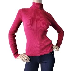 Gap Vintage Red Ribbed Cotton Turtleneck Size Medium